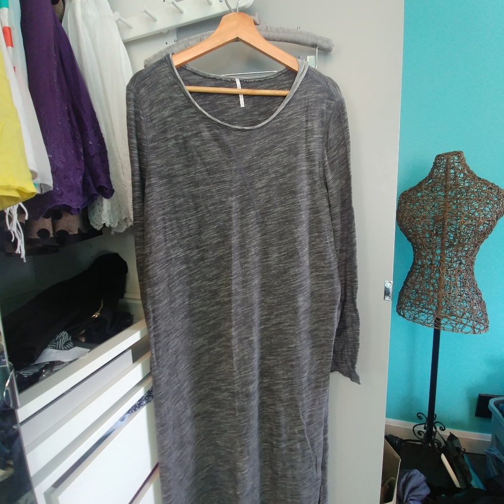 Free People Heather Gray Long Sleeve Tunic